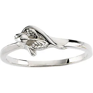 10K, 14K or Sterling Silver "The Unblossomed Rose" Ring