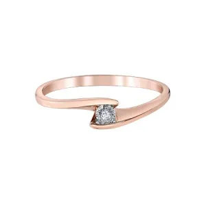 10K Rose Gold (0.015ct) Diamond Illusion Set Promise Ring