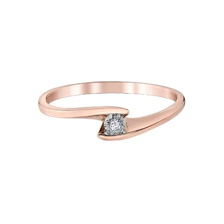 10K Rose Gold (0.015ct) Diamond Illusion Set Promise Ring