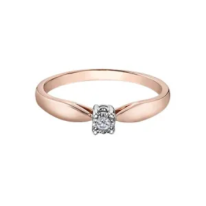 10K Rose Gold (0.03ct) Diamond Illusion Setting Promise Ring