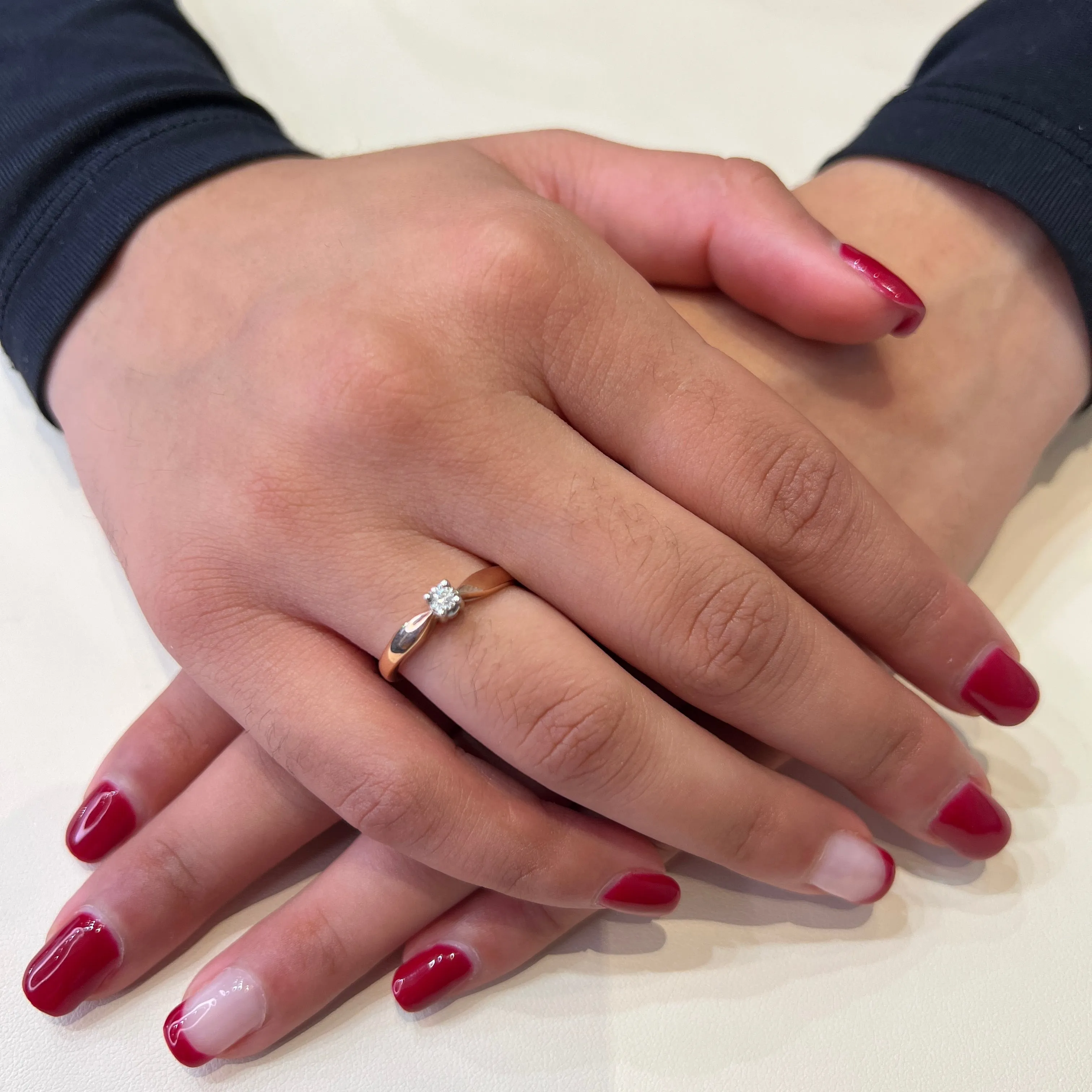 10K Rose Gold (0.03ct) Diamond Illusion Setting Promise Ring
