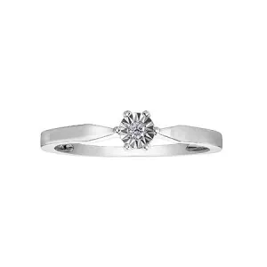 10K White Gold (0.02ct) Diamond Illusion Setting Promise Ring
