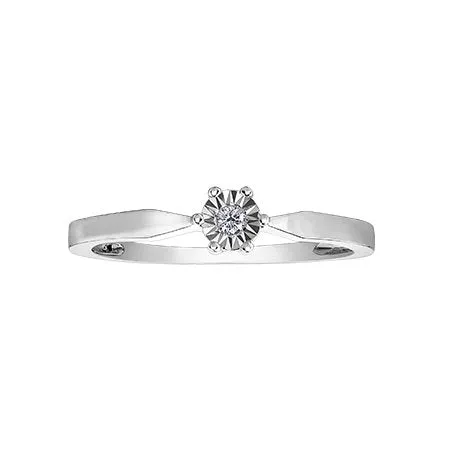 10K White Gold (0.02ct) Diamond Illusion Setting Promise Ring