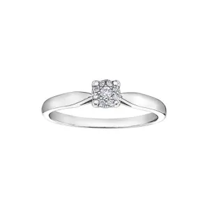 10K White Gold (0.06ct) Starburst Cluster Diamond Ring