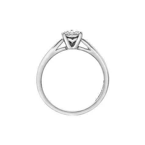 10K White Gold (0.08ct) Pear Shape Clustered Diamond Promise Ring