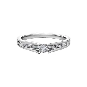 10K White Gold (0.10ct) Diamond Illusion Set Ring