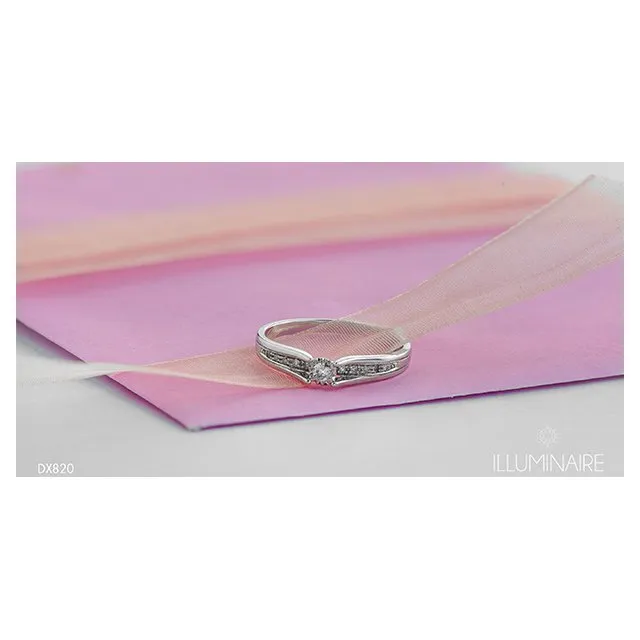 10K White Gold (0.10ct) Diamond Illusion Set Ring