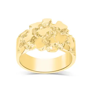 10K (White or Yellow) Gold Men's Nugget Ring