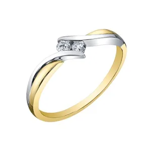 10K Yellow and White Gold (0.10ct) Diamond Soulmate Promise Ring