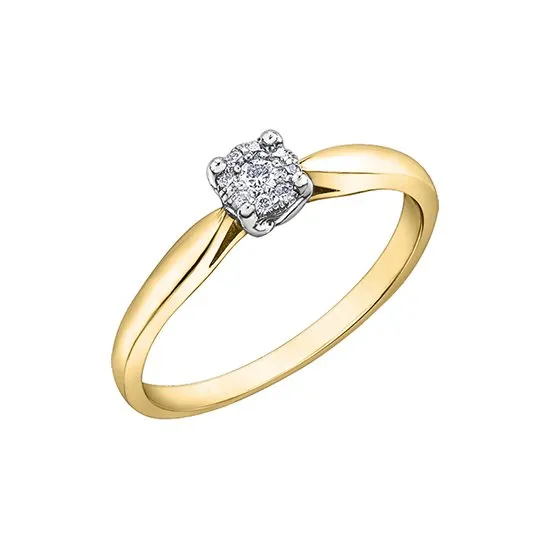 10K Yellow Gold (0.06ct) Cluster Diamond Ring