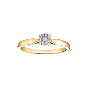 10K Yellow Gold (0.06ct) Cluster Diamond Ring