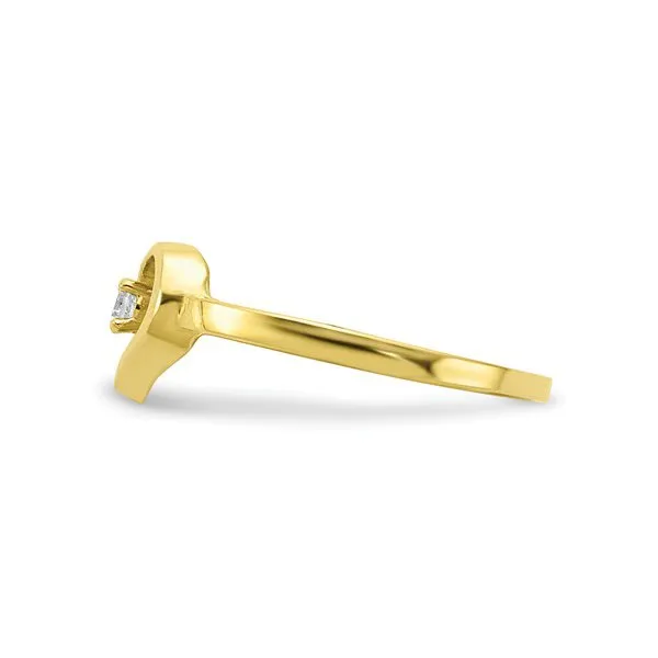 10K Yellow Gold Baby Heart CZ Ring