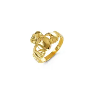 10K Yellow Gold Ladies Polished Claddagh Ring