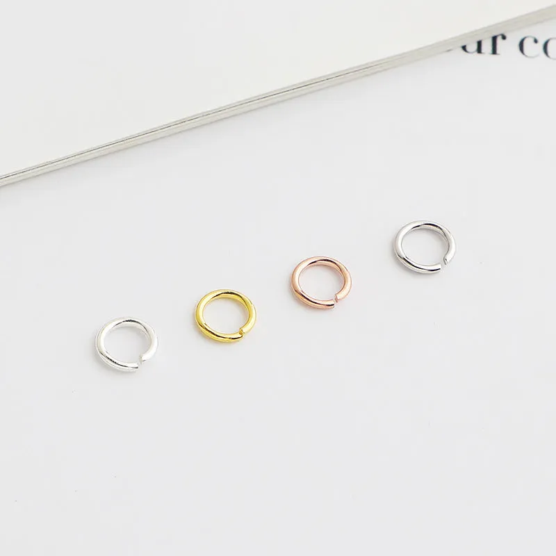 10pcs S925 Sterling Silver Gold Plated Jump Rings  3-7mm
