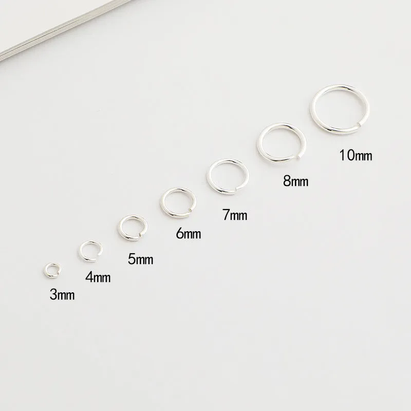 10pcs S925 Sterling Silver Gold Plated Jump Rings  3-7mm