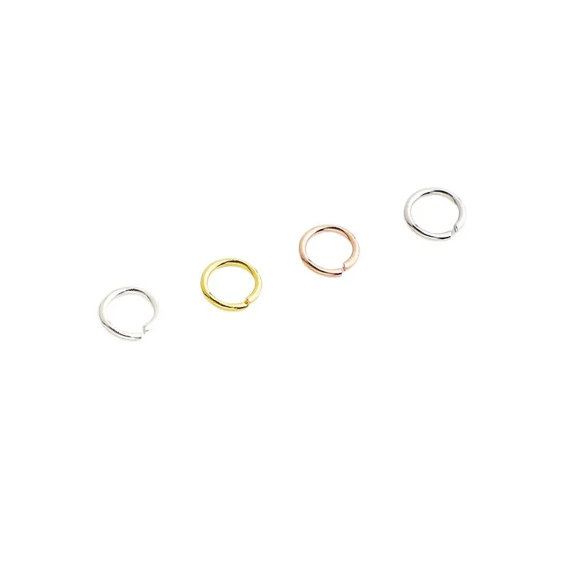 10pcs S925 Sterling Silver Gold Plated Jump Rings  3-7mm