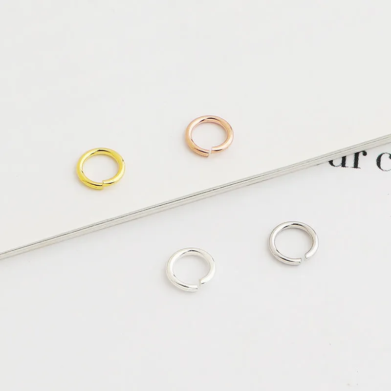 10pcs S925 Sterling Silver Gold Plated Jump Rings  3-7mm