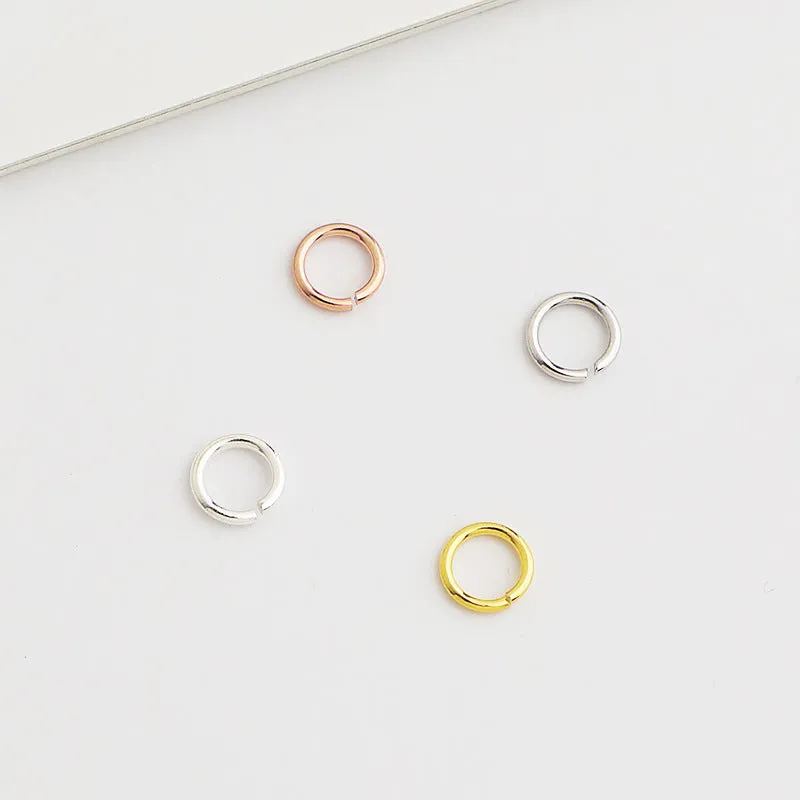 10pcs S925 Sterling Silver Gold Plated Jump Rings  3-7mm