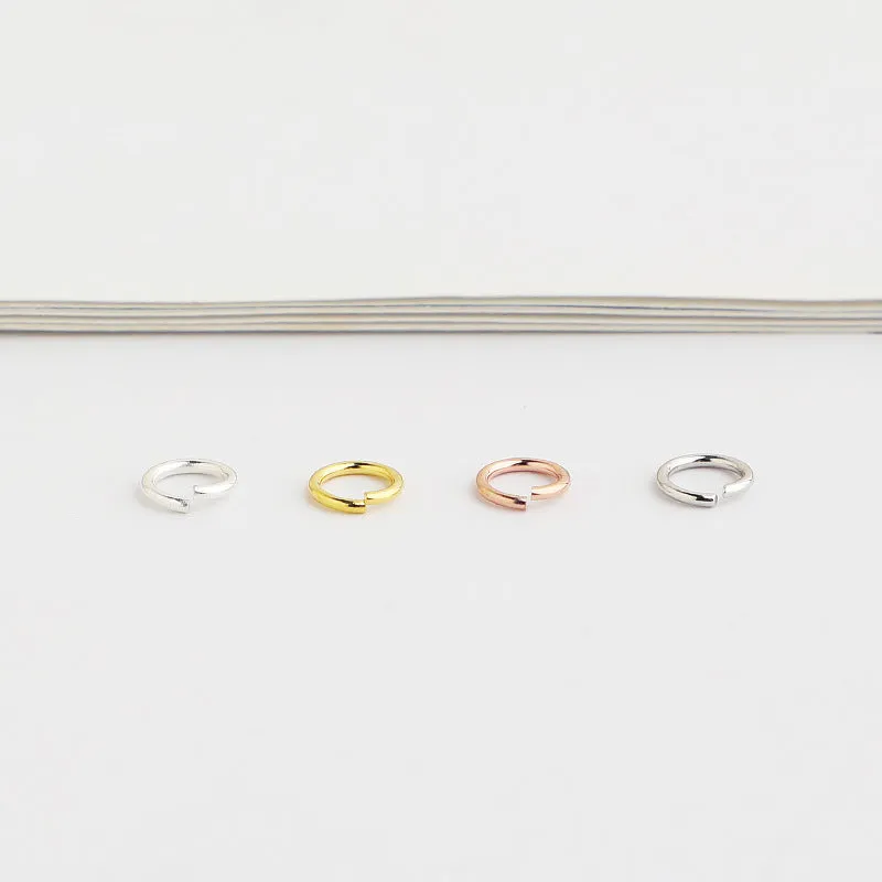 10pcs S925 Sterling Silver Gold Plated Jump Rings  3-7mm