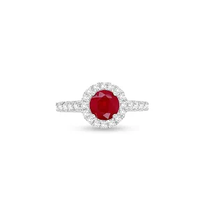 1.45 Carat Ruby Gemstone Ring in 14k White Gold
