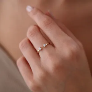 14k Gold Double Prong Ring