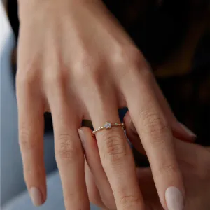 14k Gold Stone Star Ring