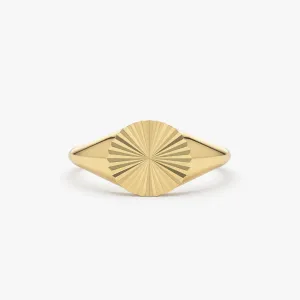 14k Gold Sun Signet Ring