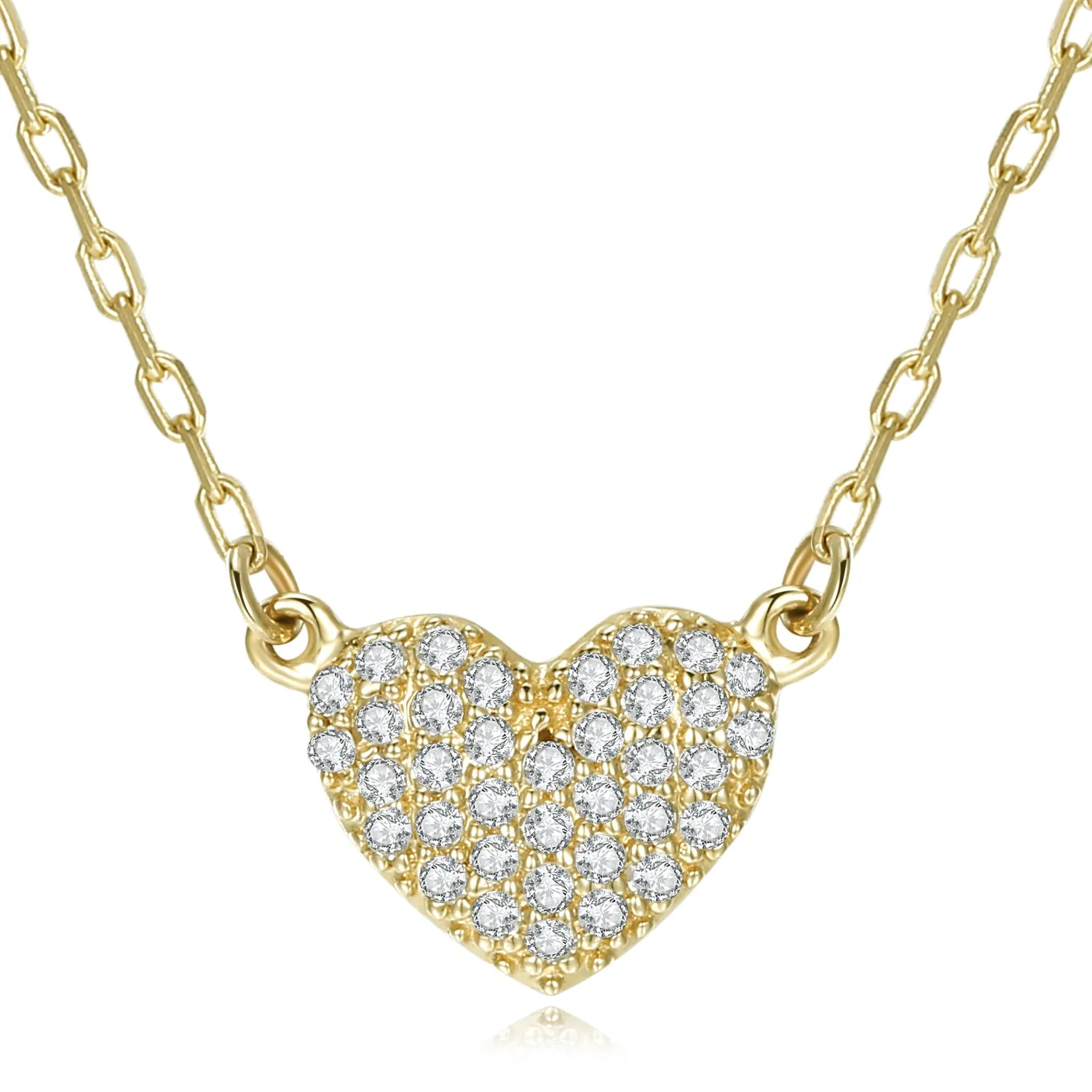 14K Solid Gold Necklace Exclusively Handcrafted 0.083 Carat Natural Diamond (H-F Color, VS1-VS2 Clarity)