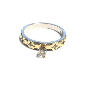 14K White and Yellow Gold (0.10ct) Diamond Ring