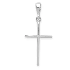 14k White Gold Latin Cross Pendant
