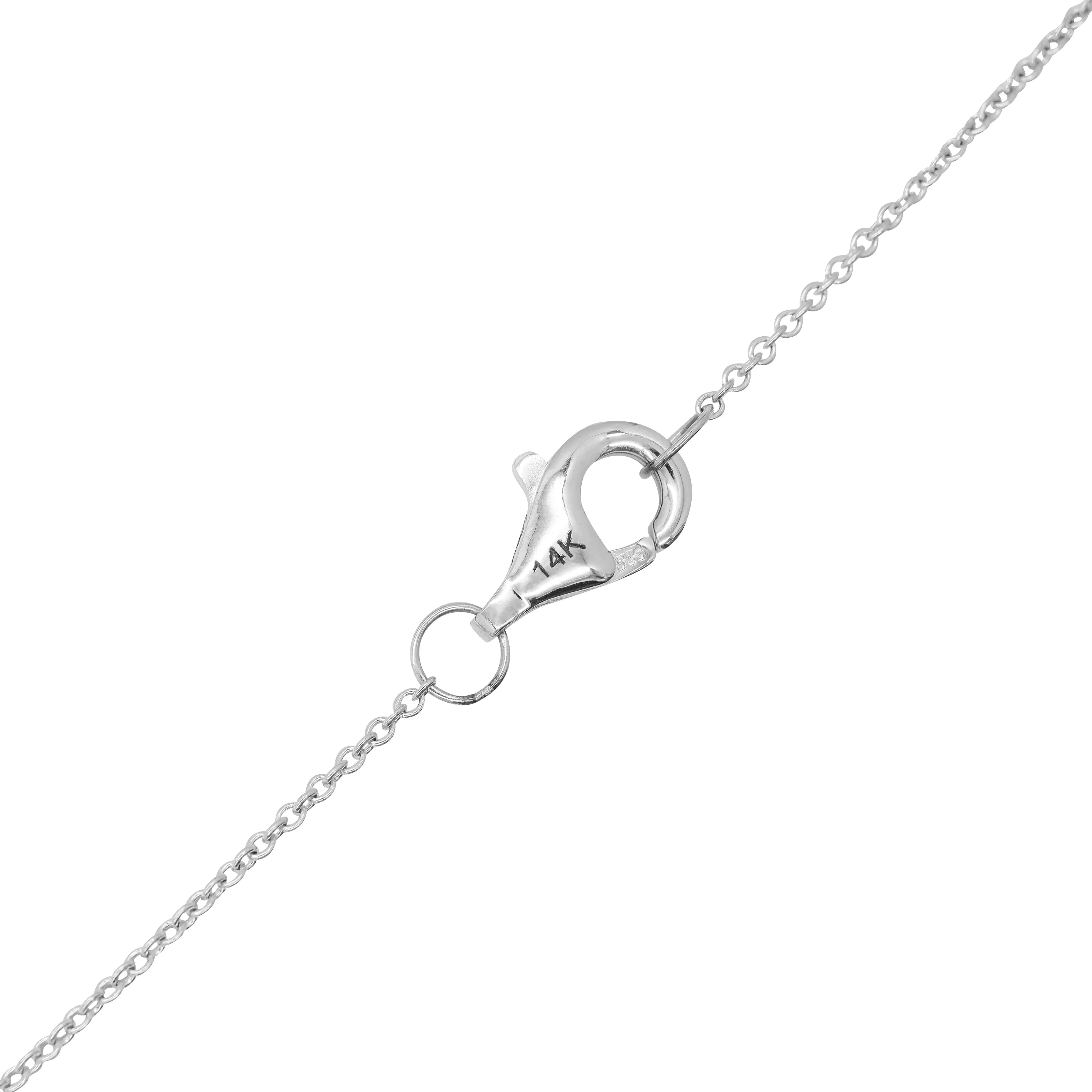 14k White Gold Ombré Pink Sapphire Heart Necklace