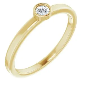 14K Yellow 1/10 CT Diamond Ring