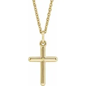 14K Yellow Cross Necklace