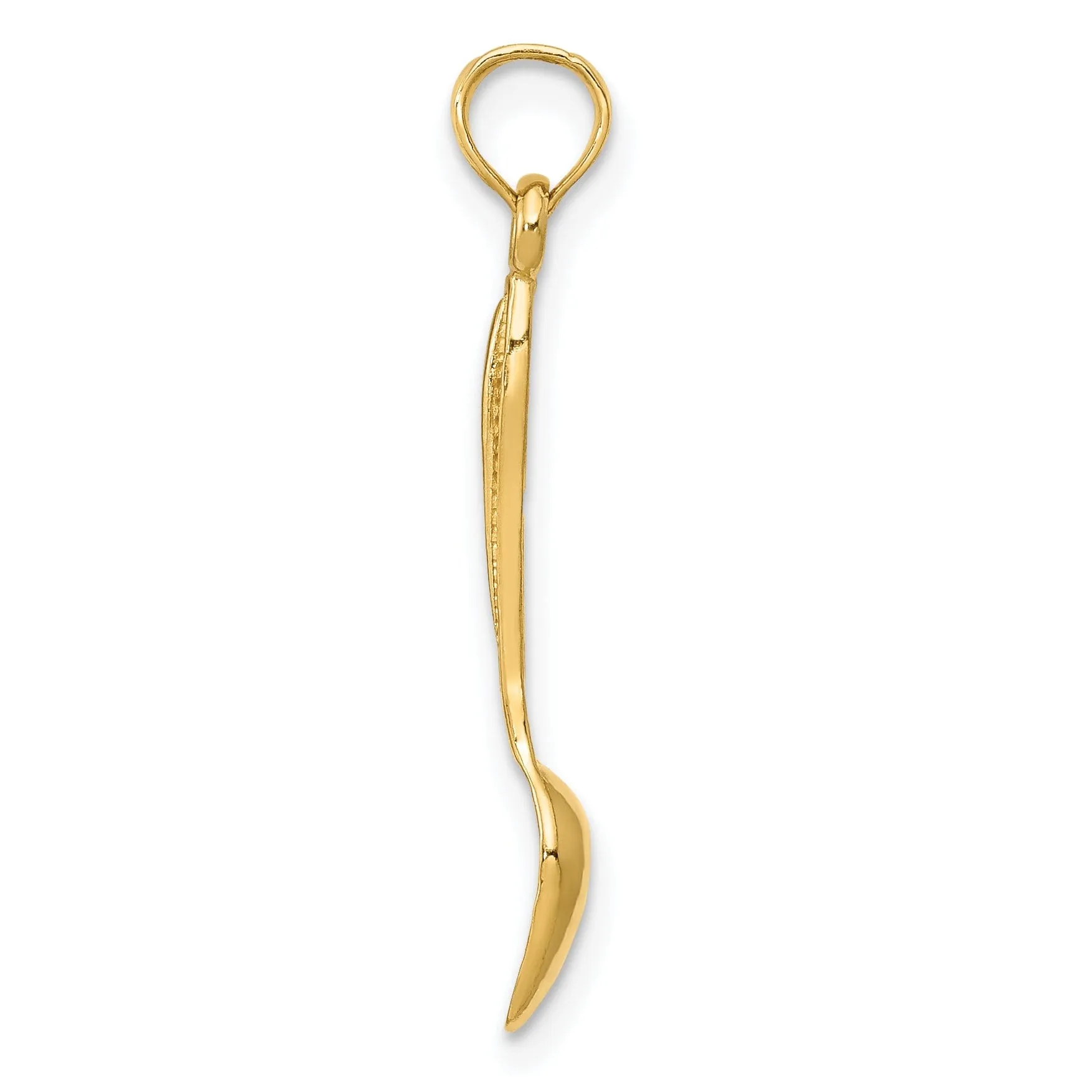 14k Yellow Gold 3-D Table Spoon Charm Pendant