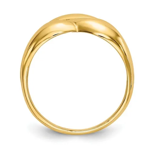 14K Yellow Gold Polished Twisted Dome Ring
