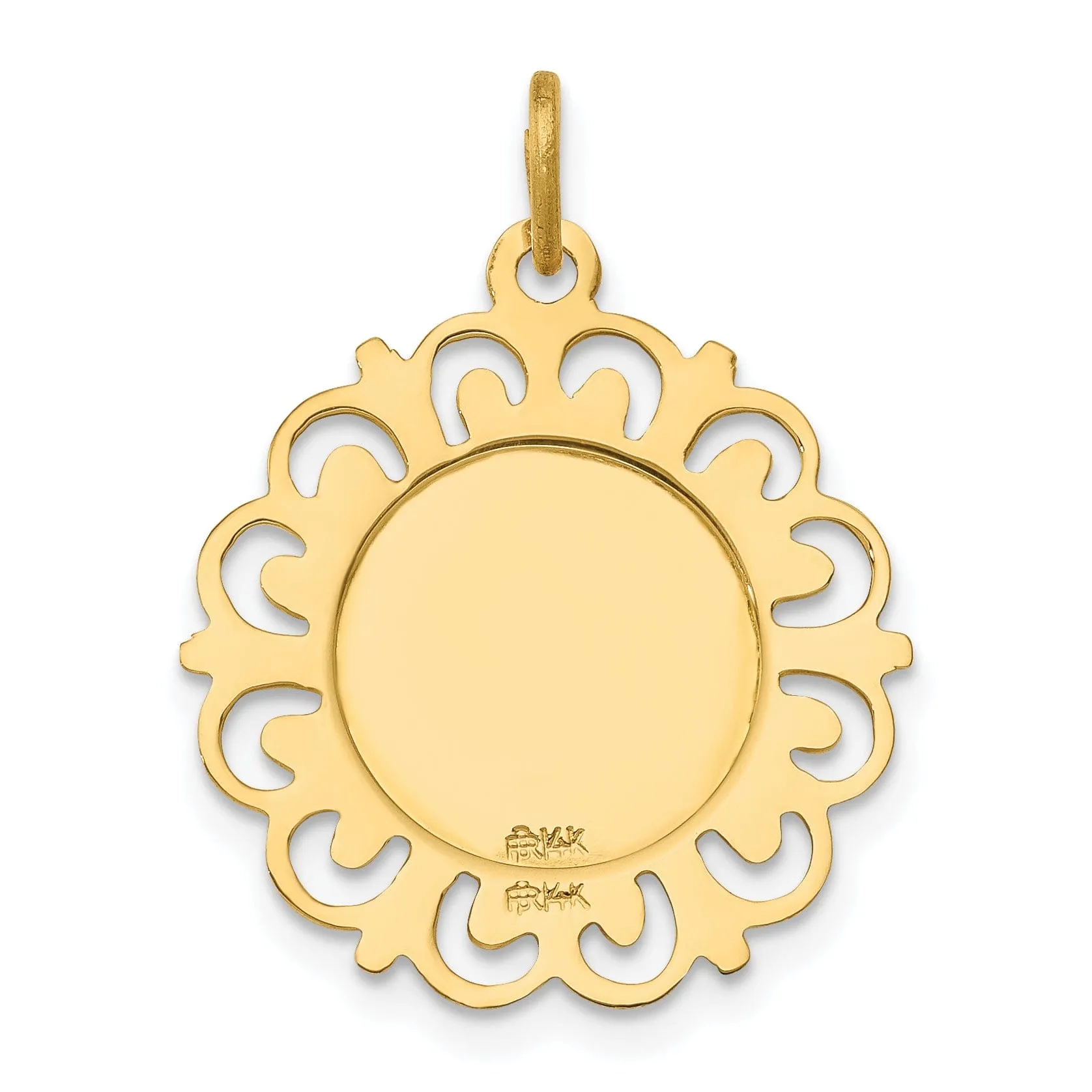 14k Yellow Gold Saint Anne Medal Pendant