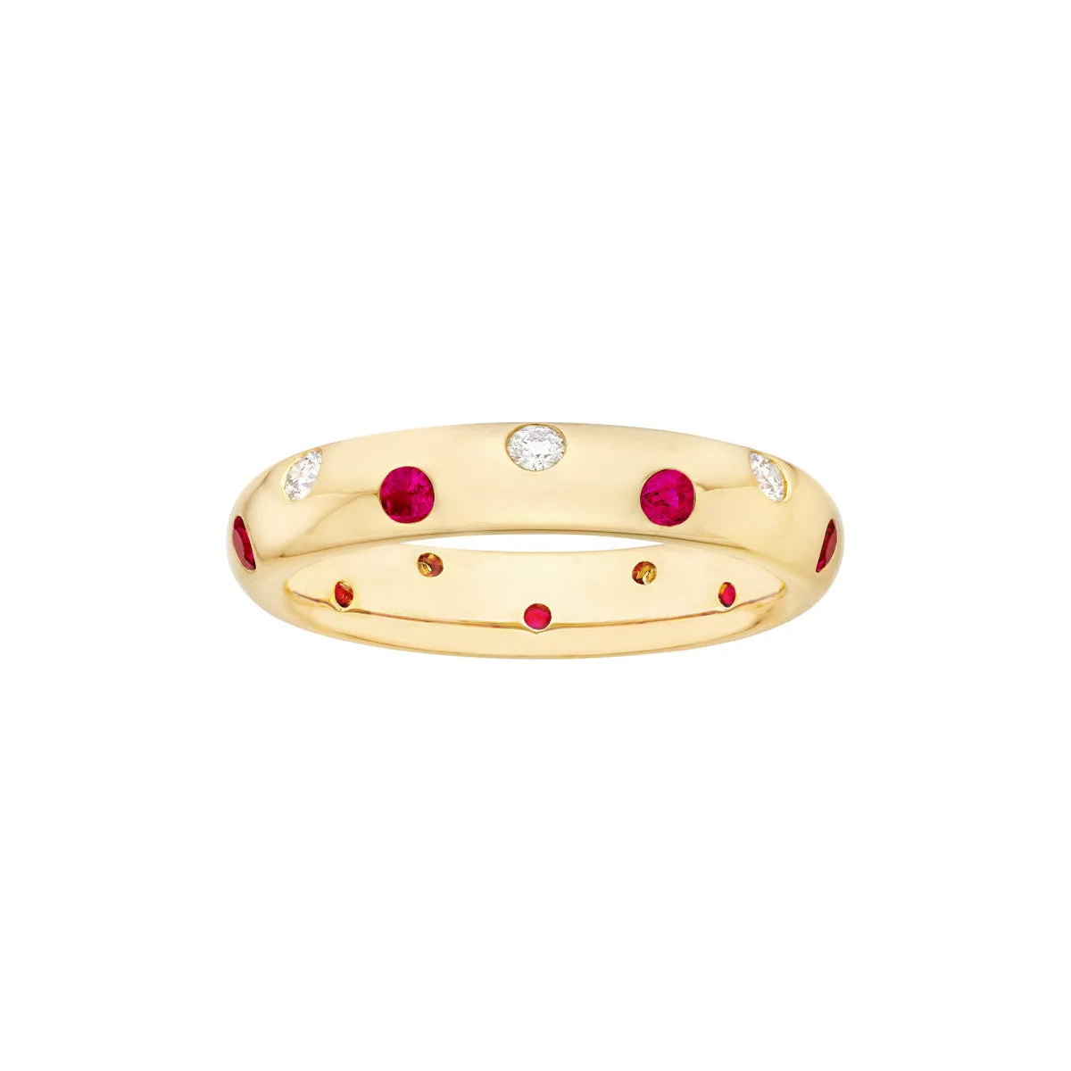 14k Yellow Gold Scattered Gemstone Ring