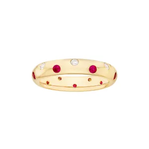 14k Yellow Gold Scattered Gemstone Ring