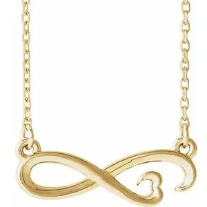 14K Yellow Infinity-Inspired Heart 16-18" Necklace