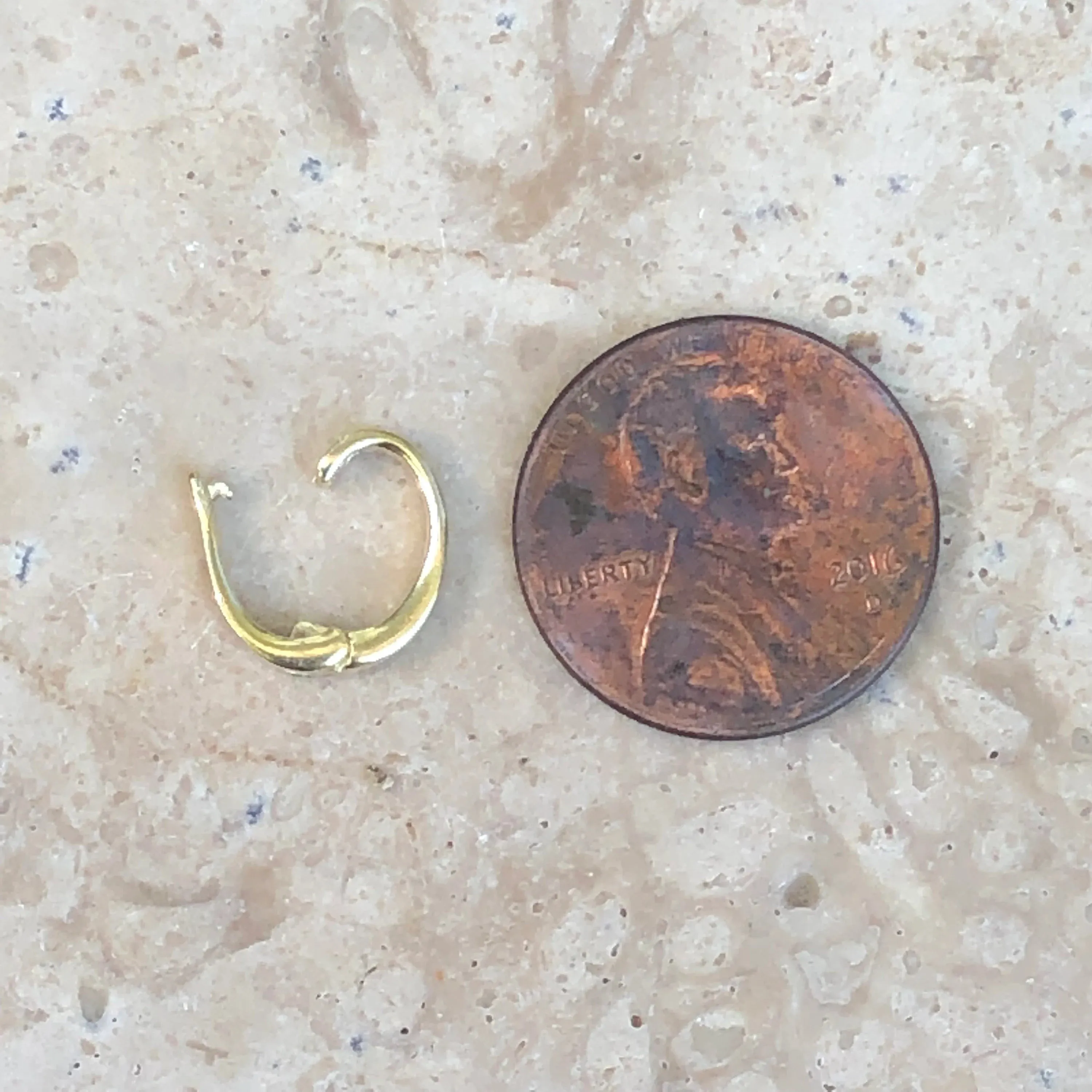 14KT Yellow Gold Oval Pendant Enhancer Bail Slide 11.2mm x 8.3mm
