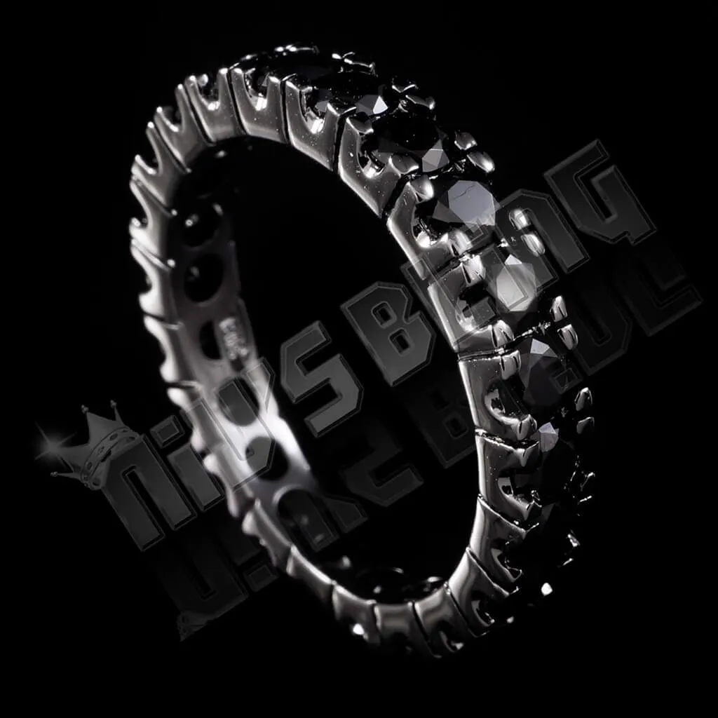 18K Black Gold Promise Eternity Ring