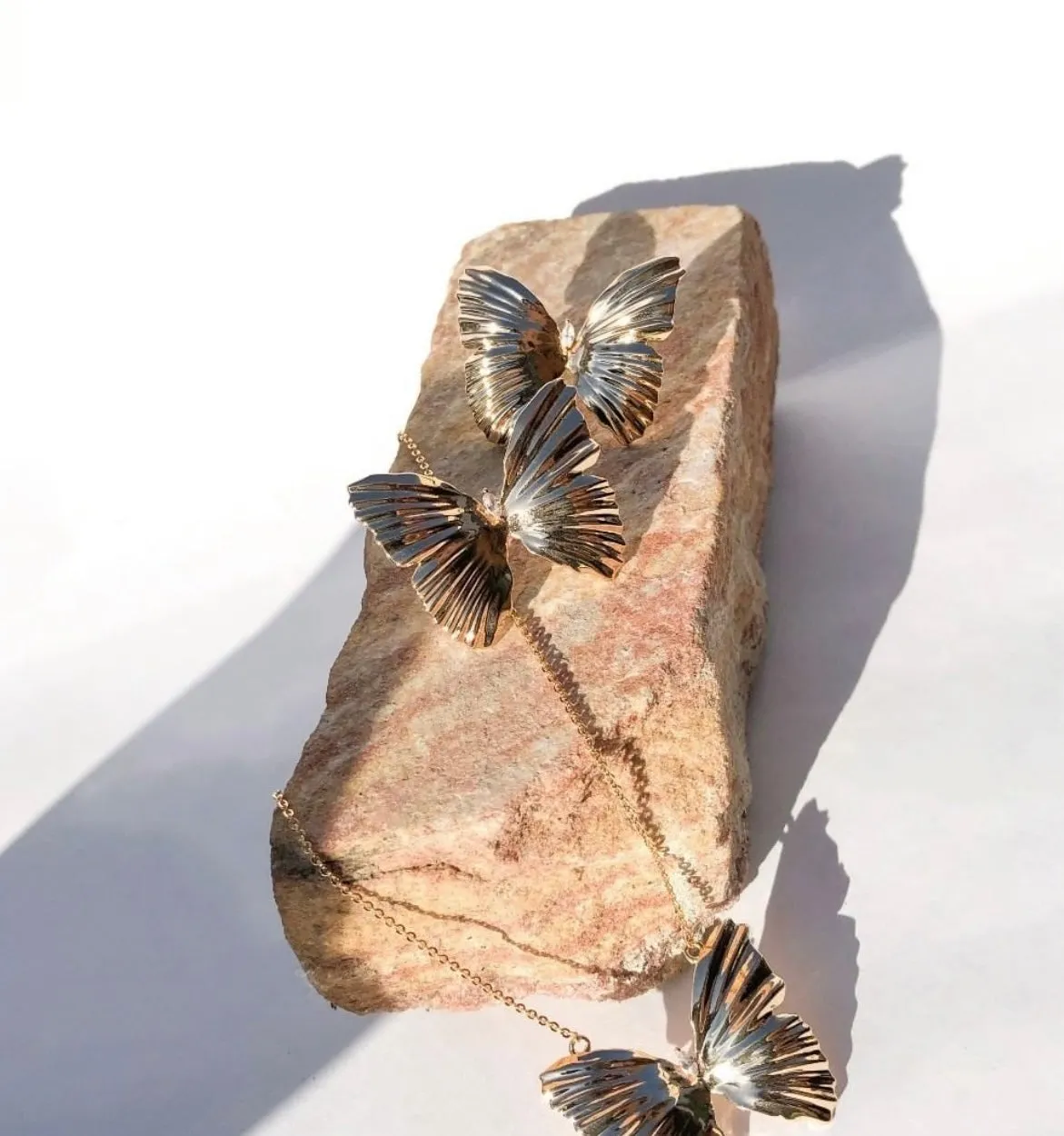 18K Gold Plated Butterfly Earring & Necklace