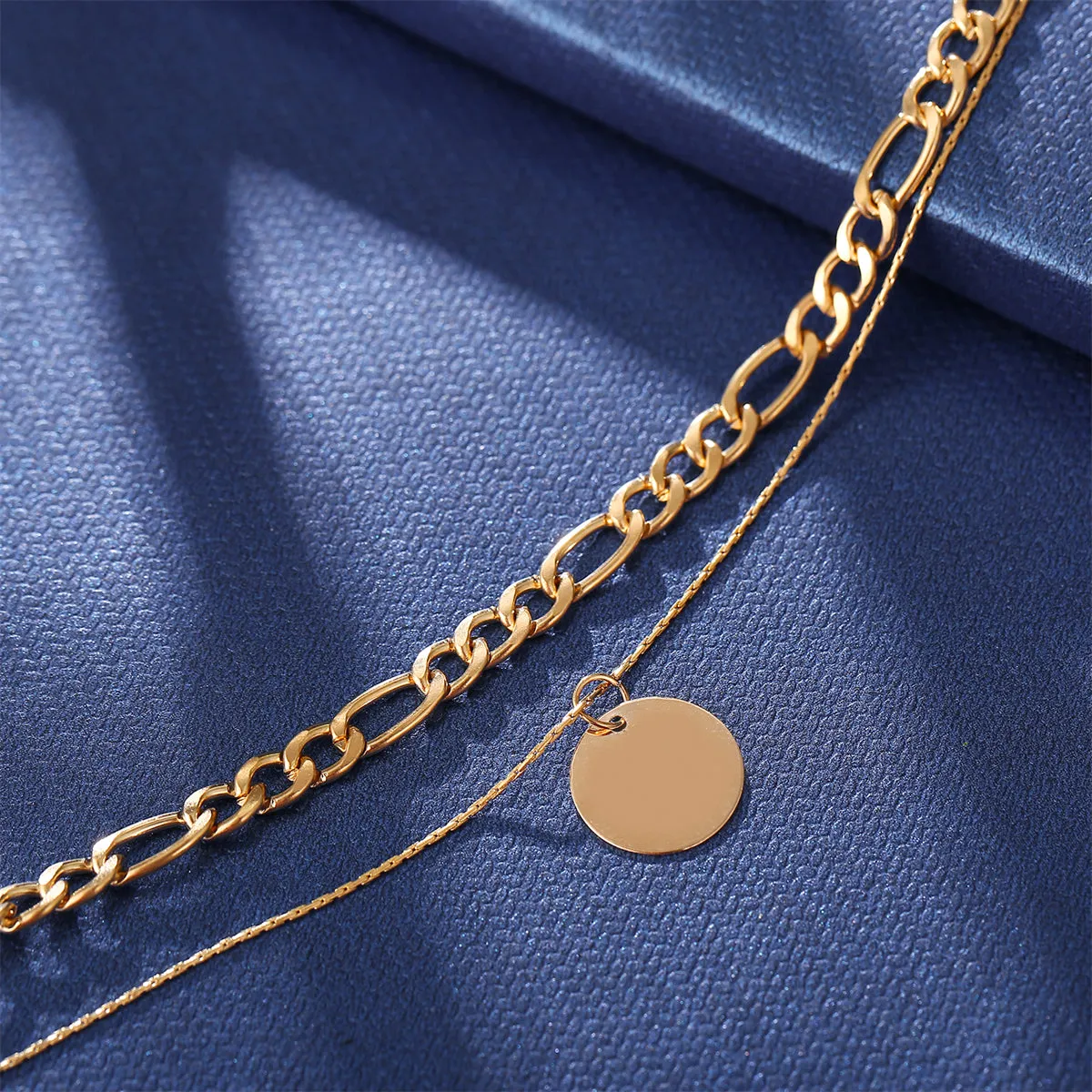 18K Gold-Plated Coin Layered Pendant Necklace