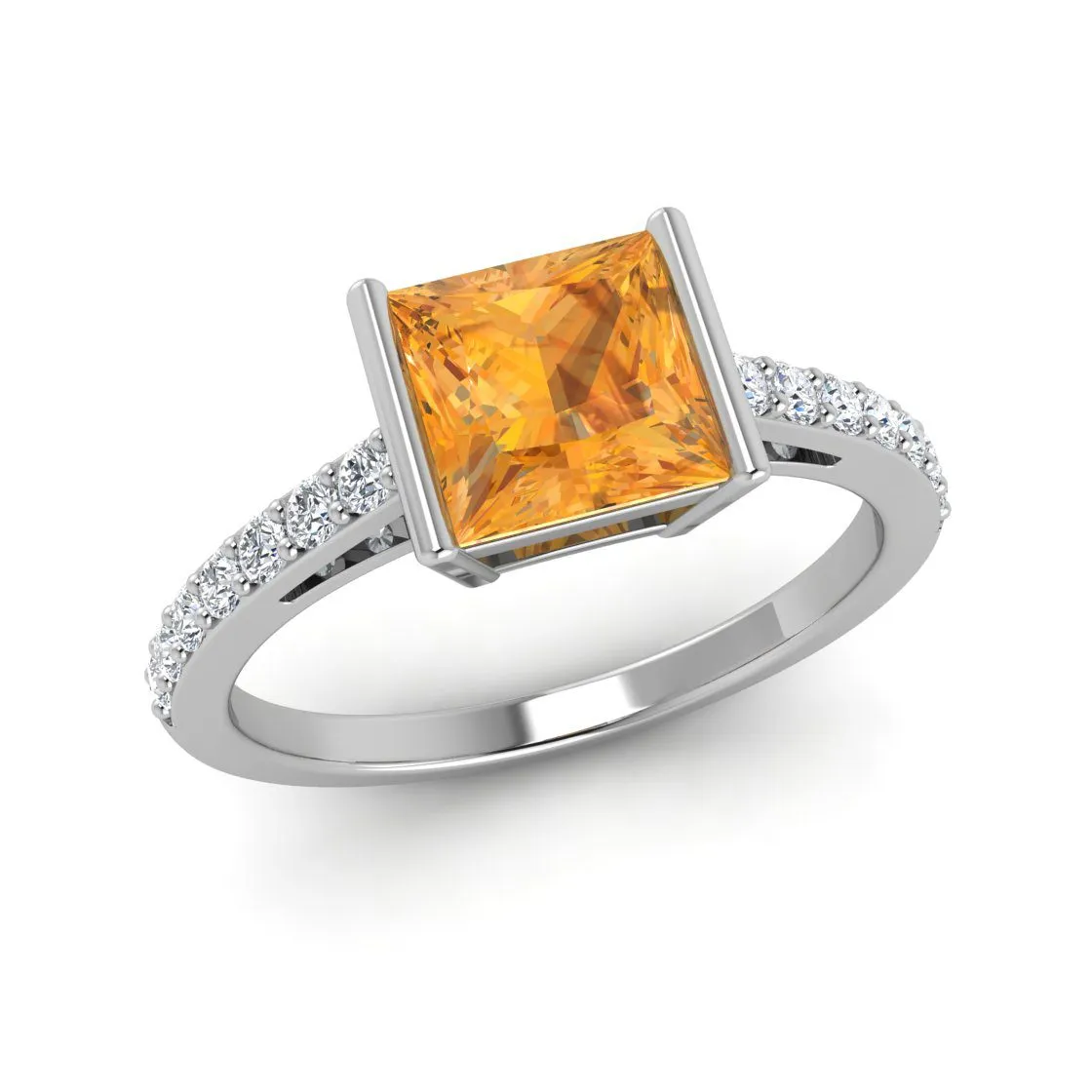 18k Princess Gemstone Ring