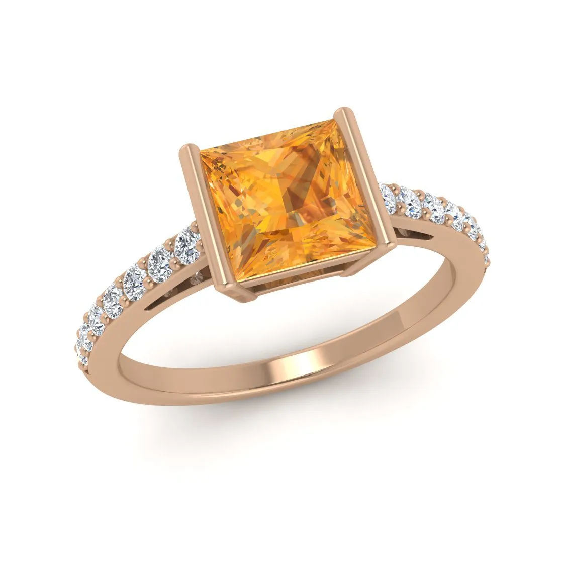 18k Princess Gemstone Ring