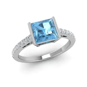 18k Princess Gemstone Ring