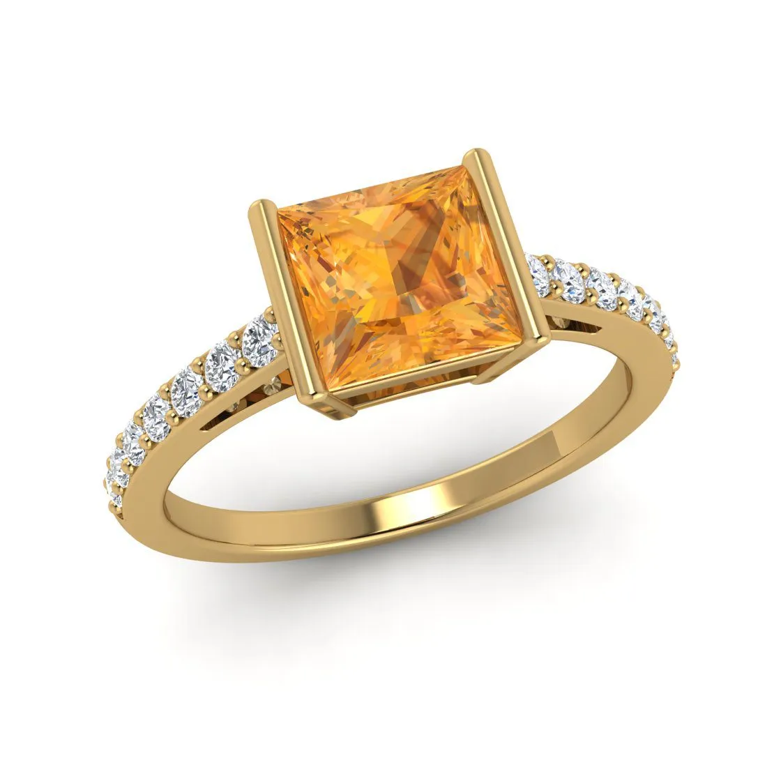 18k Princess Gemstone Ring