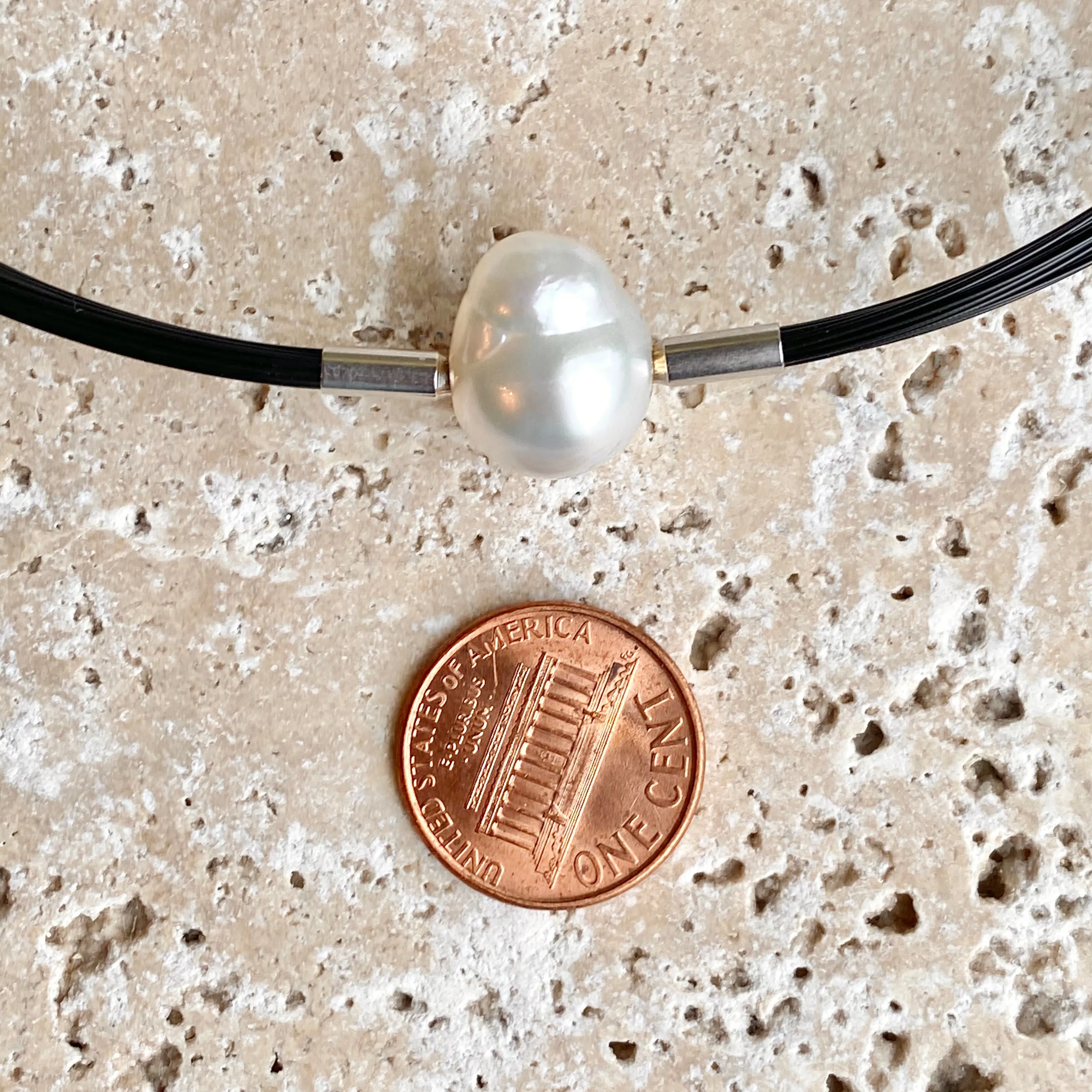 18KT Yellow Gold Paspaley South Sea Pearl Baroque Pendant Swap 12mm "Fine"