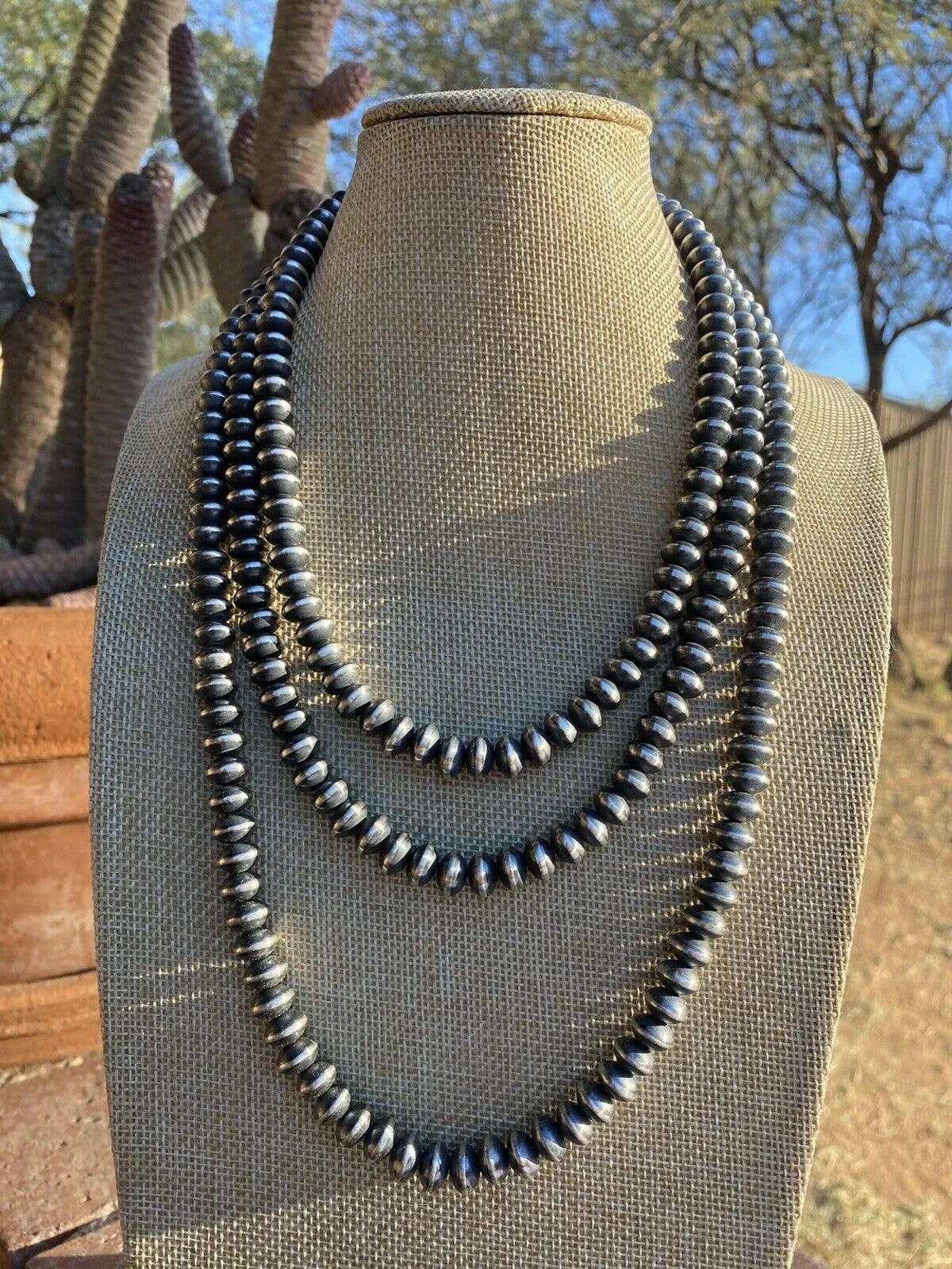 18" Sterling Silver Handmade Saucer Beads-9mm
