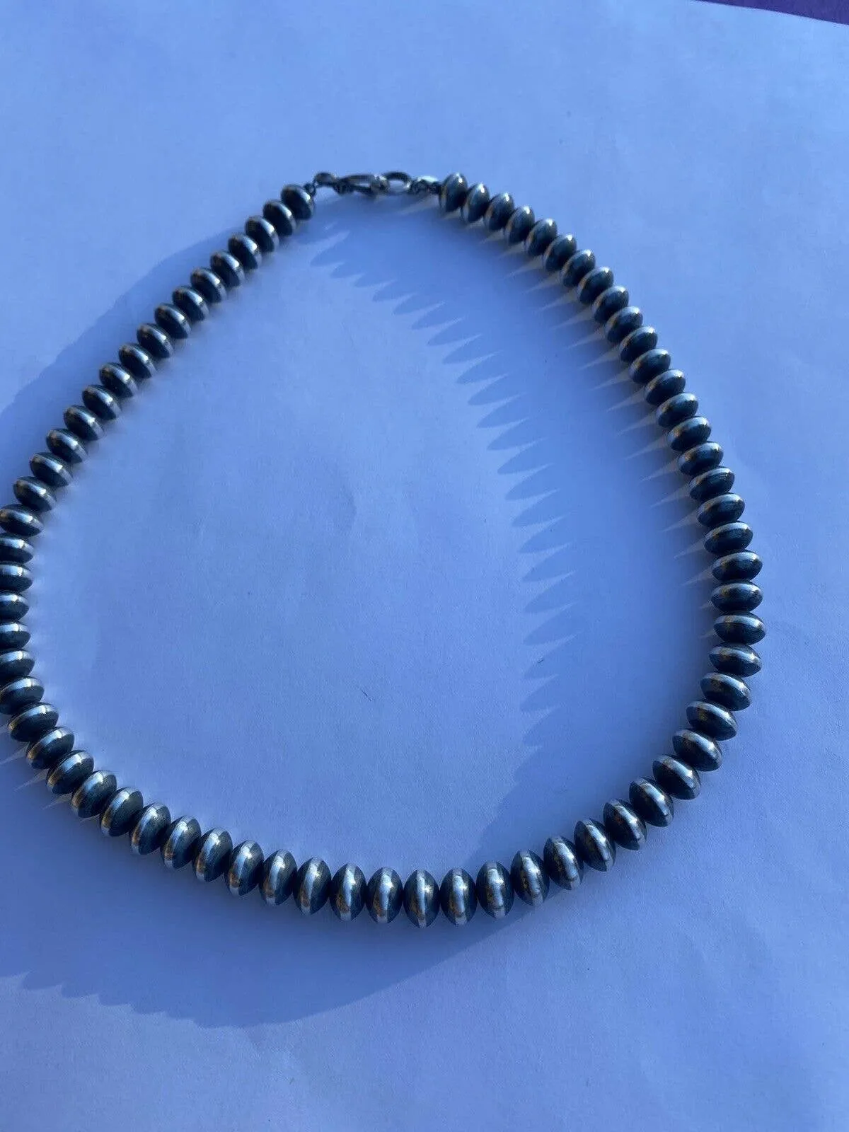 18" Sterling Silver Handmade Saucer Beads-9mm